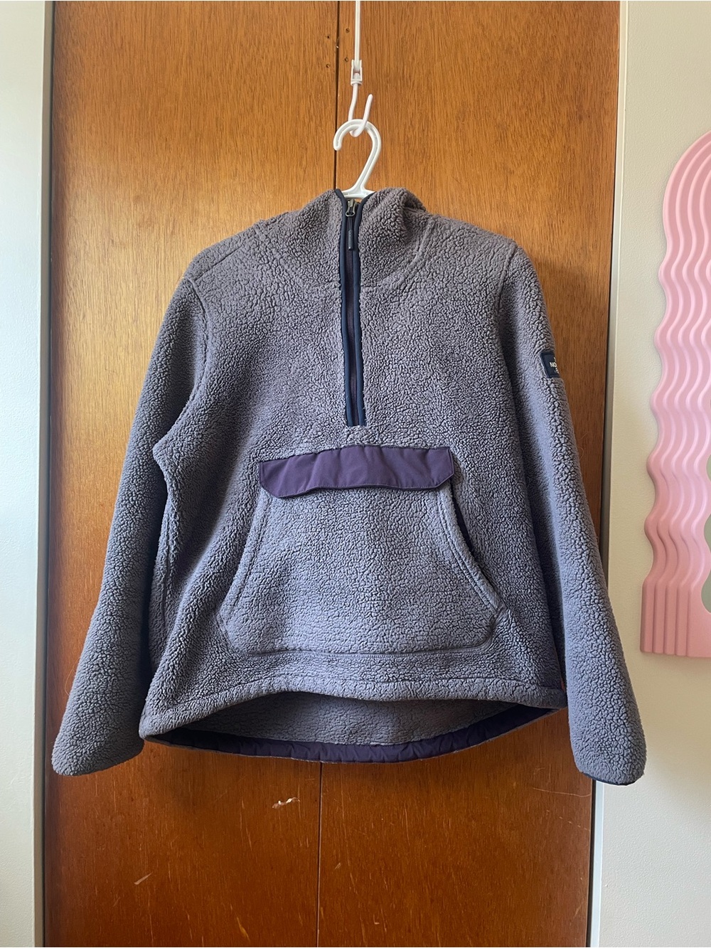 The North Face Purple Plush Half-Zip Teddy Pullover Jacket